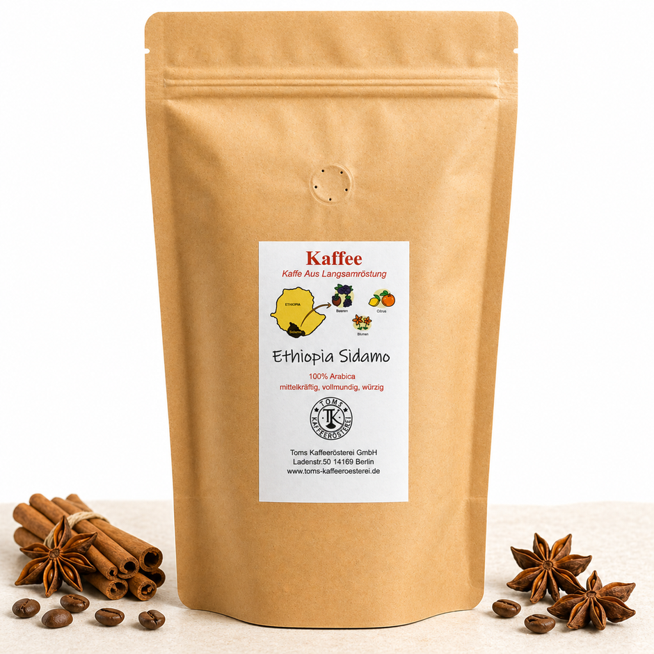 Filterkaffee - Ethiopia Sidamo, 100% Arabica aus Äthiopien