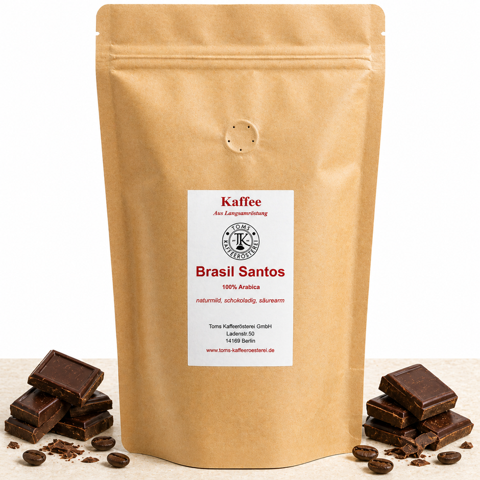 Filterkaffee - Brasil Santos, Arabica aus Brasilien, Kakao-Aroma