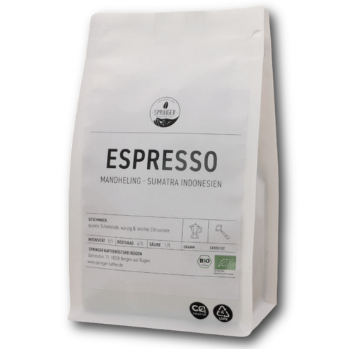 Mandheling Sumatra Espresso Bio Arabica würzig & vollmundig