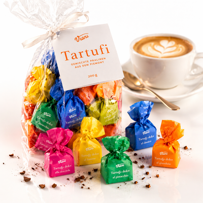 Tartufi Gemischt – Italienische Schokoladentrüffel – Viani – 200 g Probierbeutel