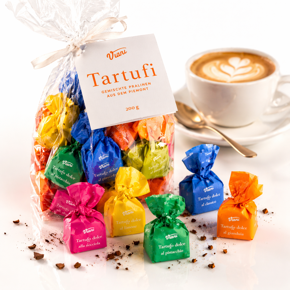 Tartufi Gemischt – Italienische Schokoladentrüffel – Viani – 200 g Probierbeutel