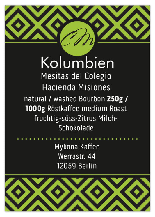 Kolumbien Mesitas del Colegio Hacienda Misiones natural Bourbon