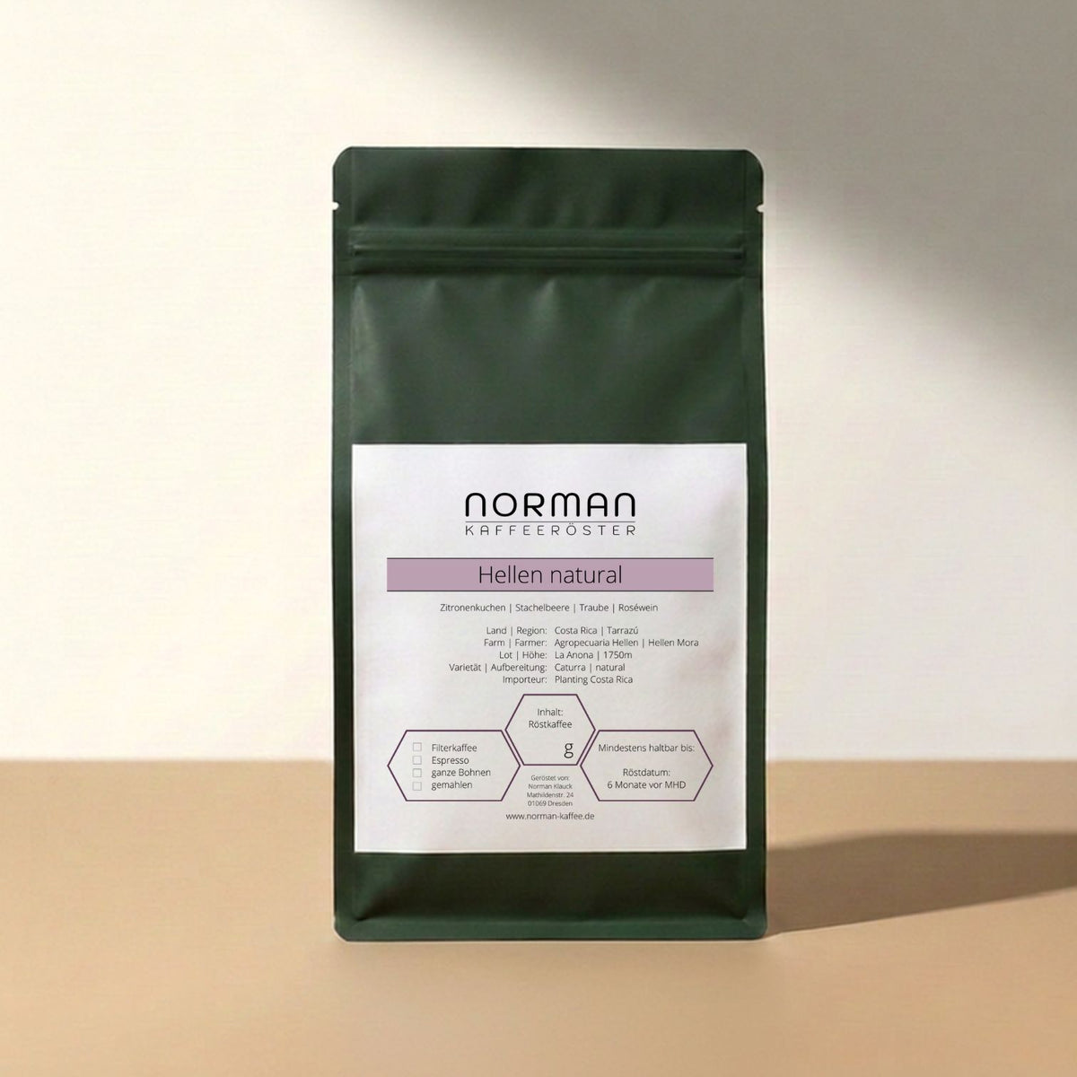 Hellen natural – Espresso aus Costa Rica mit Zitronenkuchen-Aroma