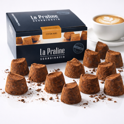 Schokoladentrüffel mit Kakaosplitter – La Praline – Cremige Pralinen – 200 g