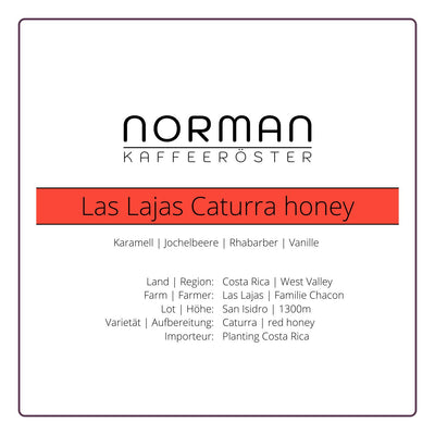 Las Lajas Caturra honey – Filter, Costa Rica Arabica Aroma