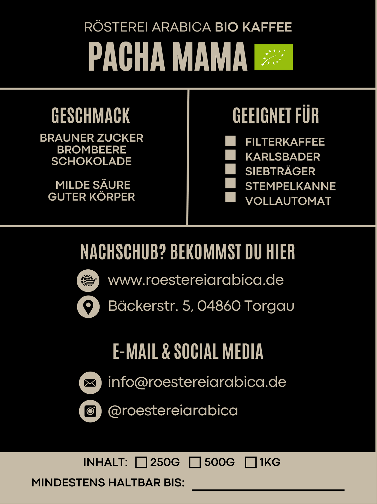 Bio Kaffee 'Pacha Mama' - Silbermedaille 20203