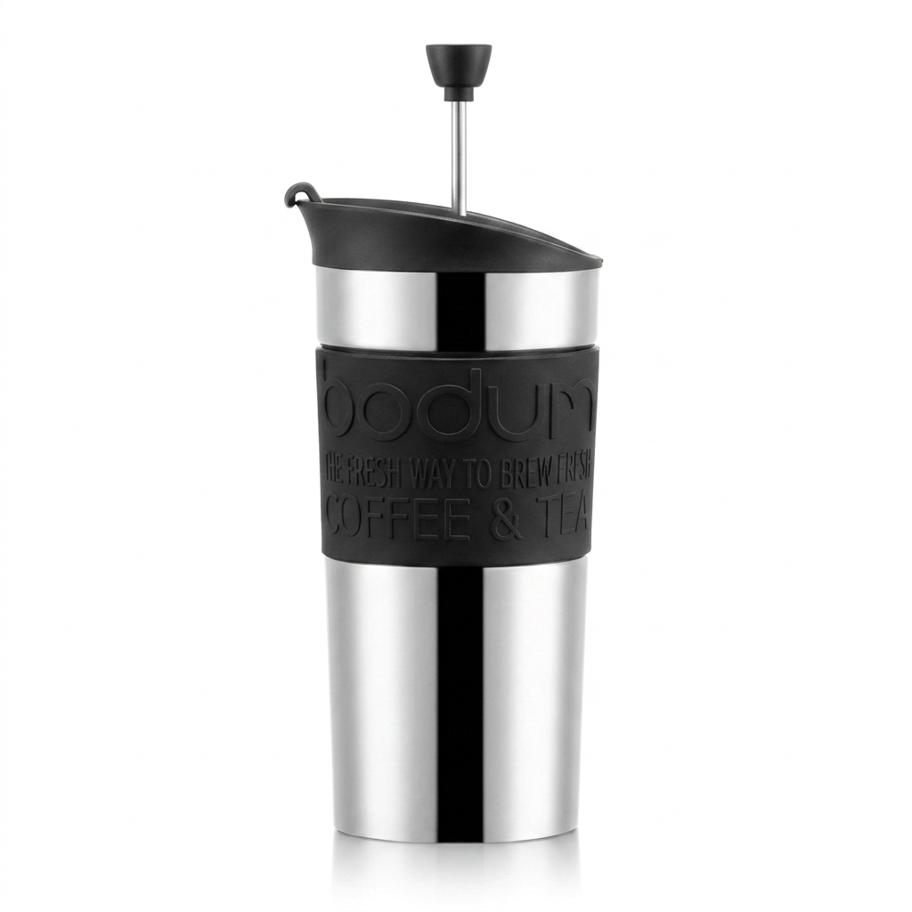 Bodum Travel Press Kaffeebereiter Edelstahl – Schwarz, 350ml