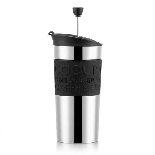 Bodum Travel Press Kaffeebereiter Edelstahl – Schwarz, 350ml