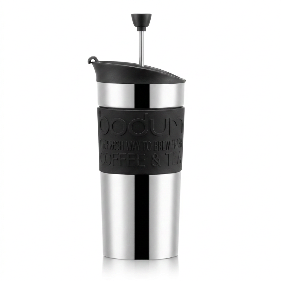Bodum Travel Press Kaffeebereiter Edelstahl – Schwarz, 350ml