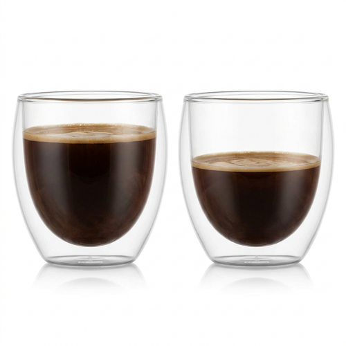 Bodum PAVINA Doppelwandige Gläser 250ml – Thermo-Kaffeegläser aus Borosilikatglas