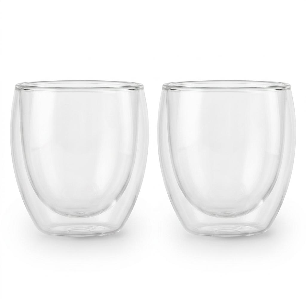 Bodum PAVINA Doppelwandige Gläser 250ml – Thermo-Kaffeegläser aus Borosilikatglas