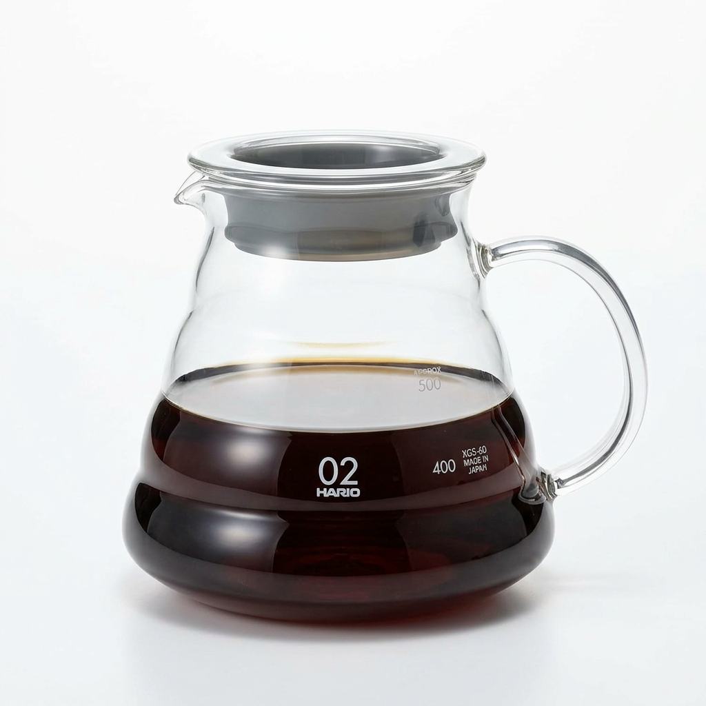 Hario Kaffeekanne aus Glas – Transparente 600ml Server für frisch gebrühten Kaffee