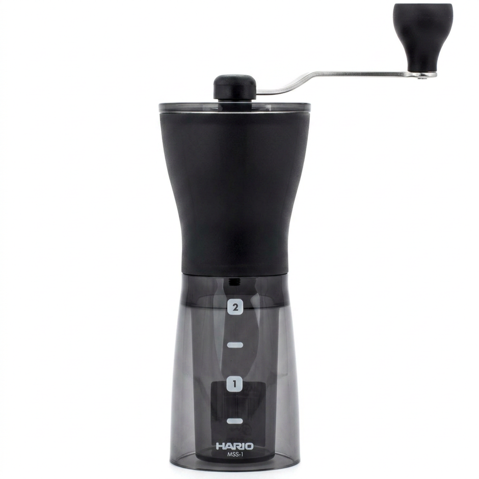 Hario Mini Slim Plus Kaffeemühle: Keramik-Kegelmahlwerk, schlankes Design
