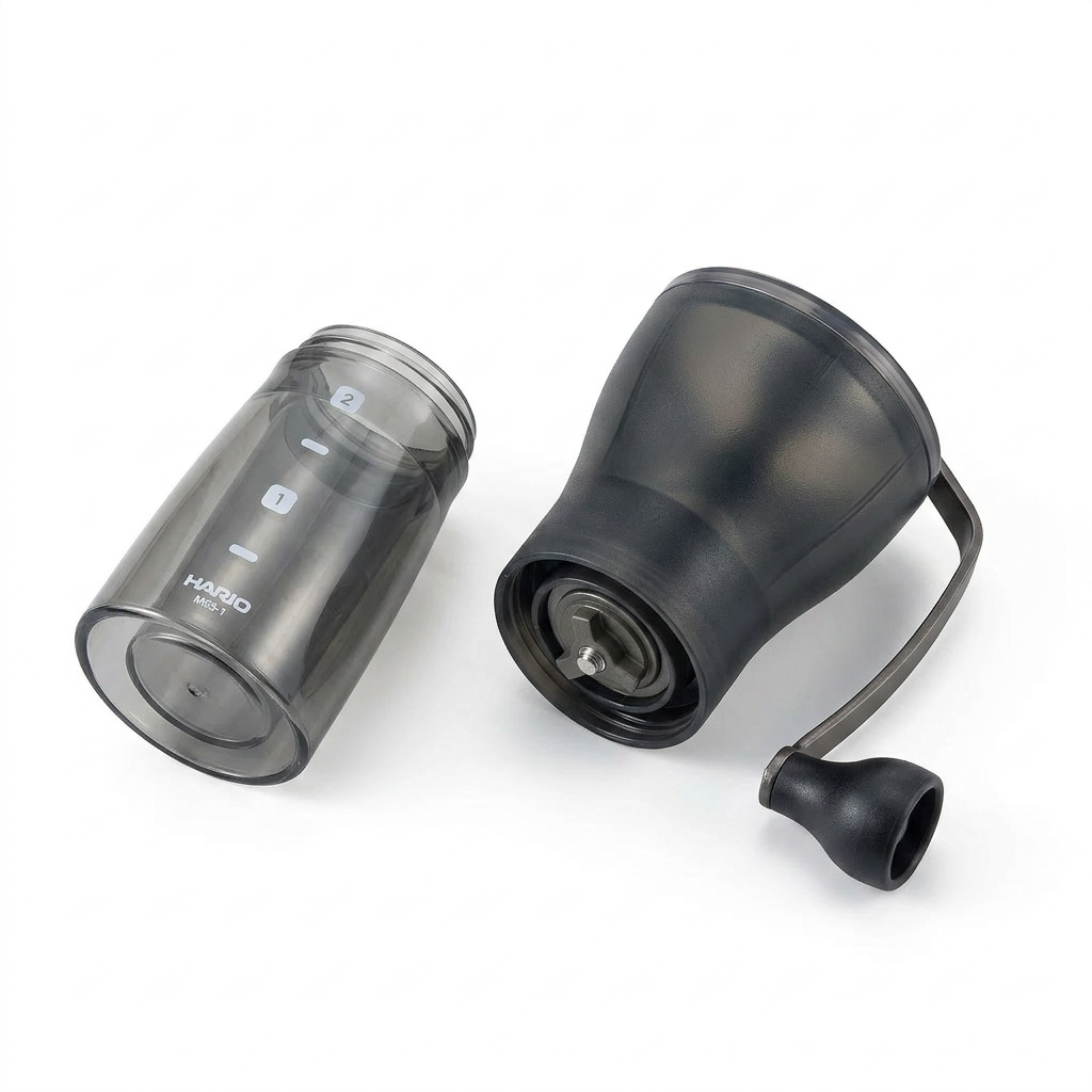 Hario Mini Slim Plus Kaffeemühle: Keramik-Kegelmahlwerk, schlankes Design
