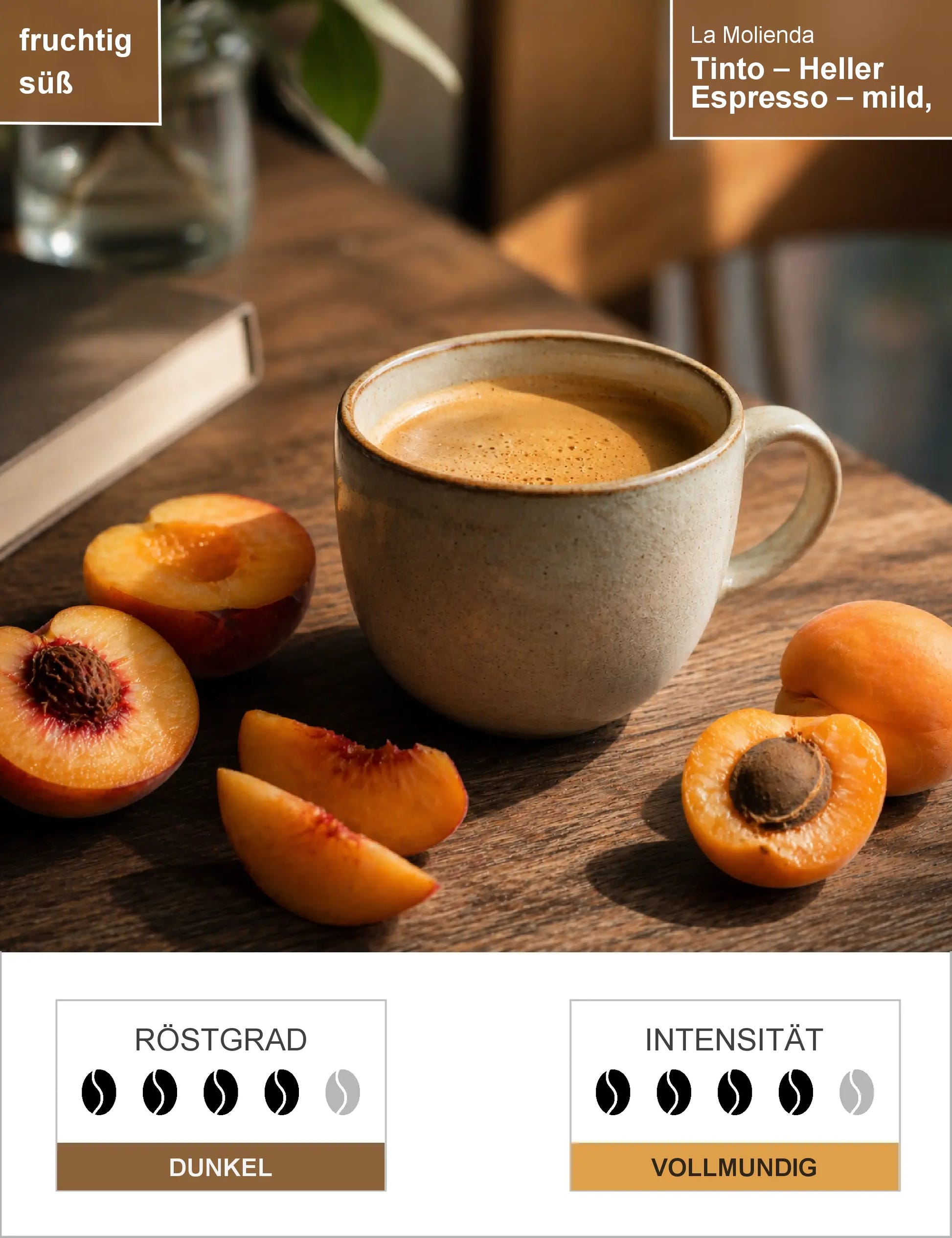 Tinto – Heller Espresso – mild, süß und fruchtig Infografik1