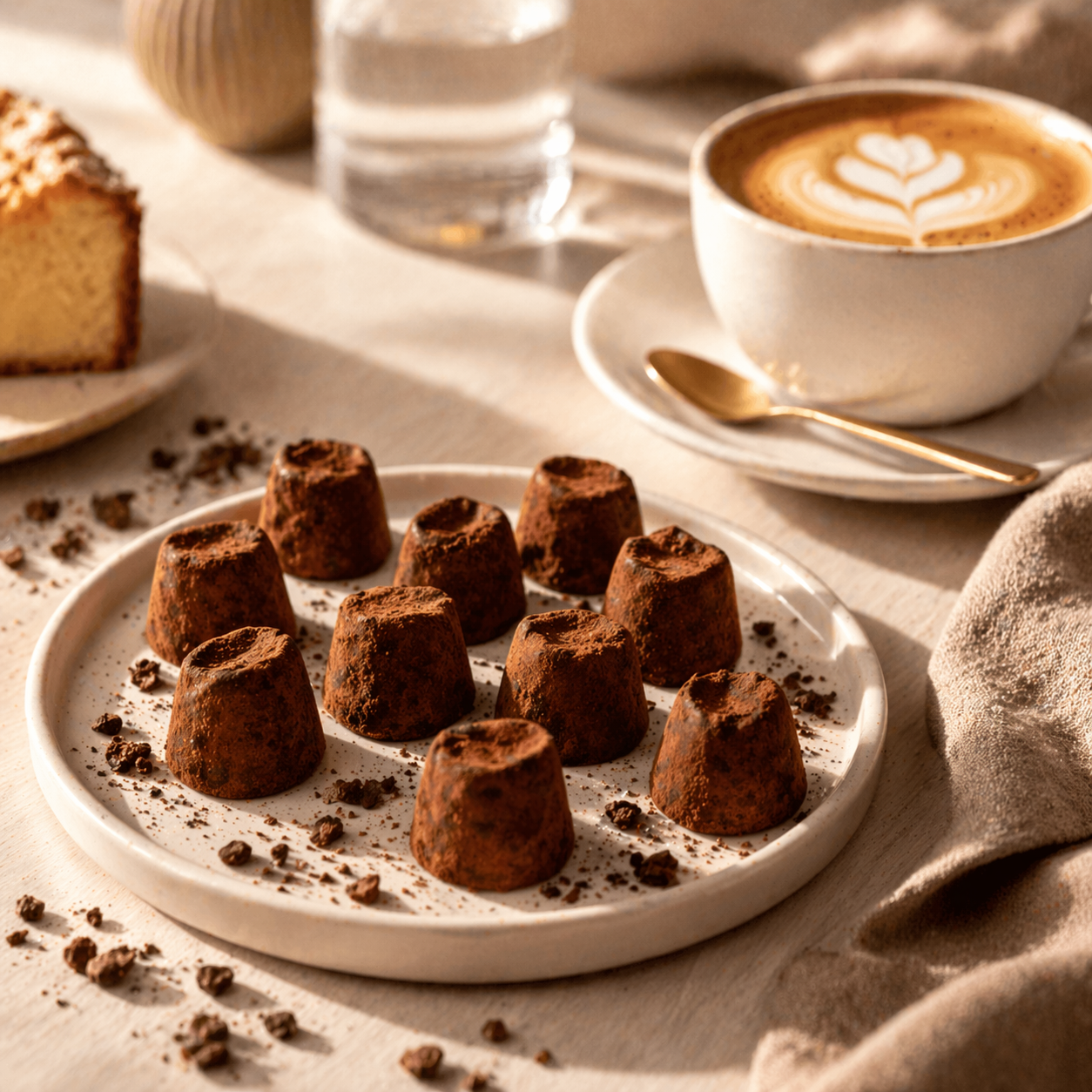 Schokoladentrüffel mit Kakaosplitter – La Praline – Cremige Pralinen – 200 g