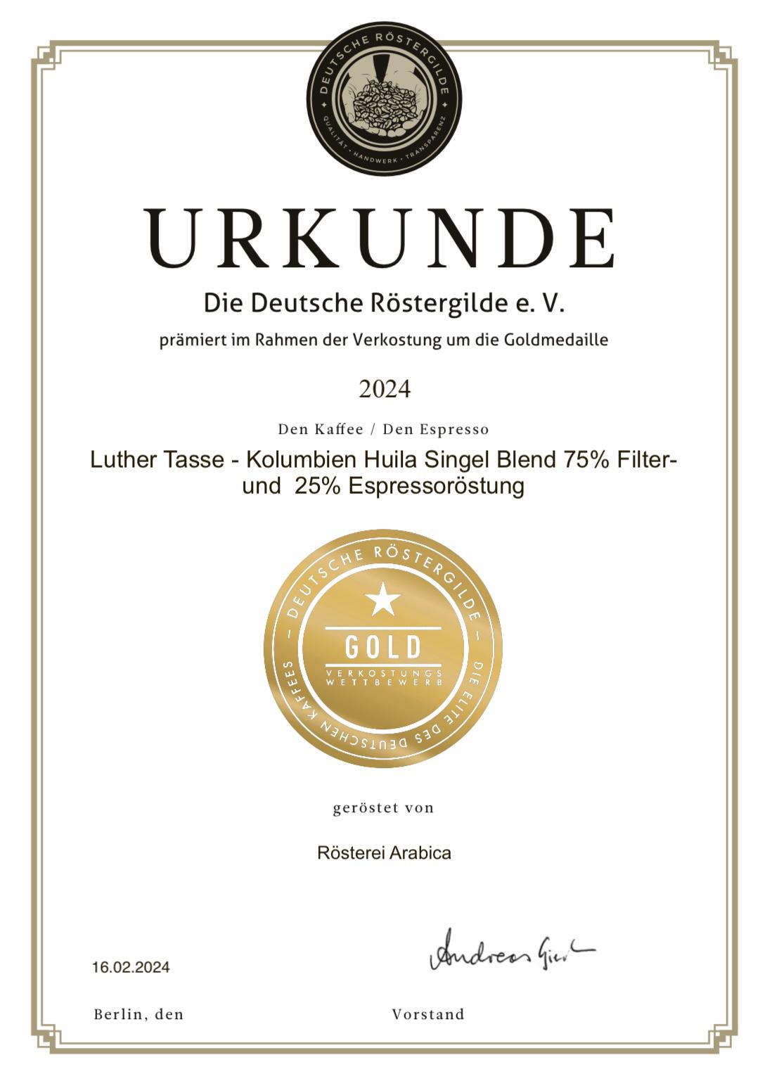 Luther Tasse - Goldmedaille 20242