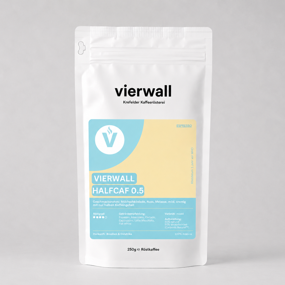 Espresso - vierwall HALFCAF 0.5 100% Arabica mild-nussig