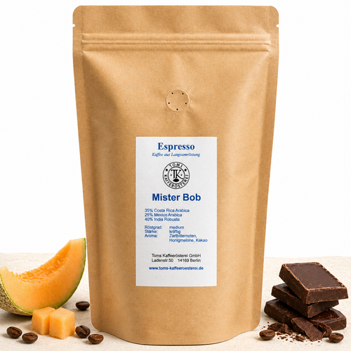 Espresso Blend - Mister Bob, Arabica Robusta mit Schoko-Nuss Crema