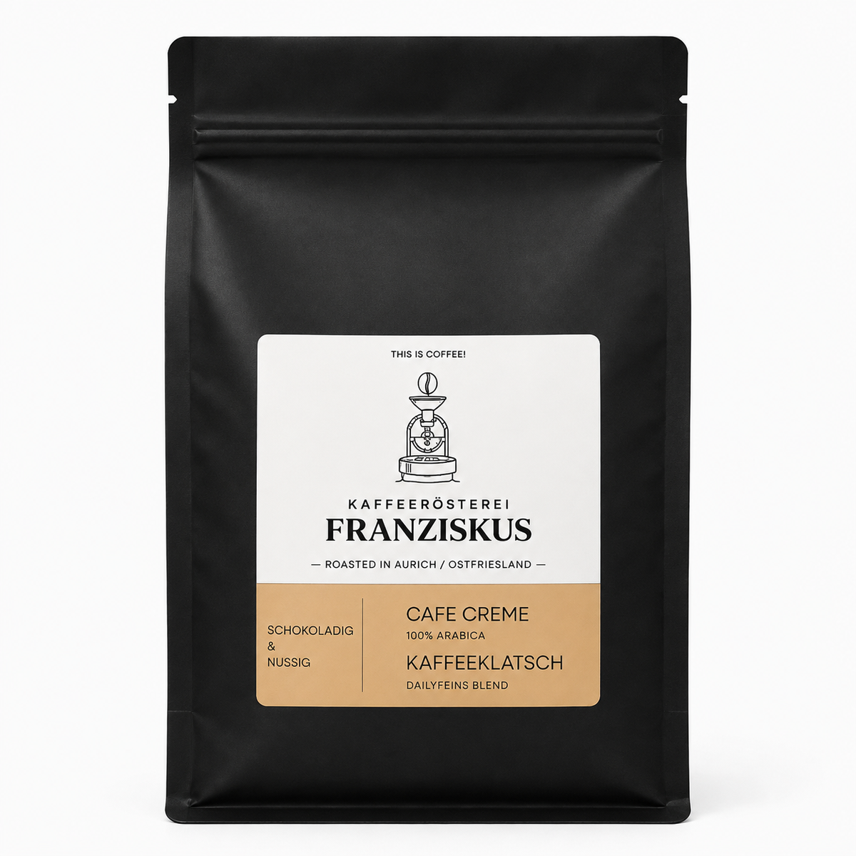Cafe Crema Blend - KaffeeKlatsch Arabica mit Schoko-Nuss-Aroma