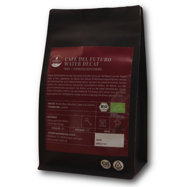 Peru Café del Futuro Water Decaf Espresso1