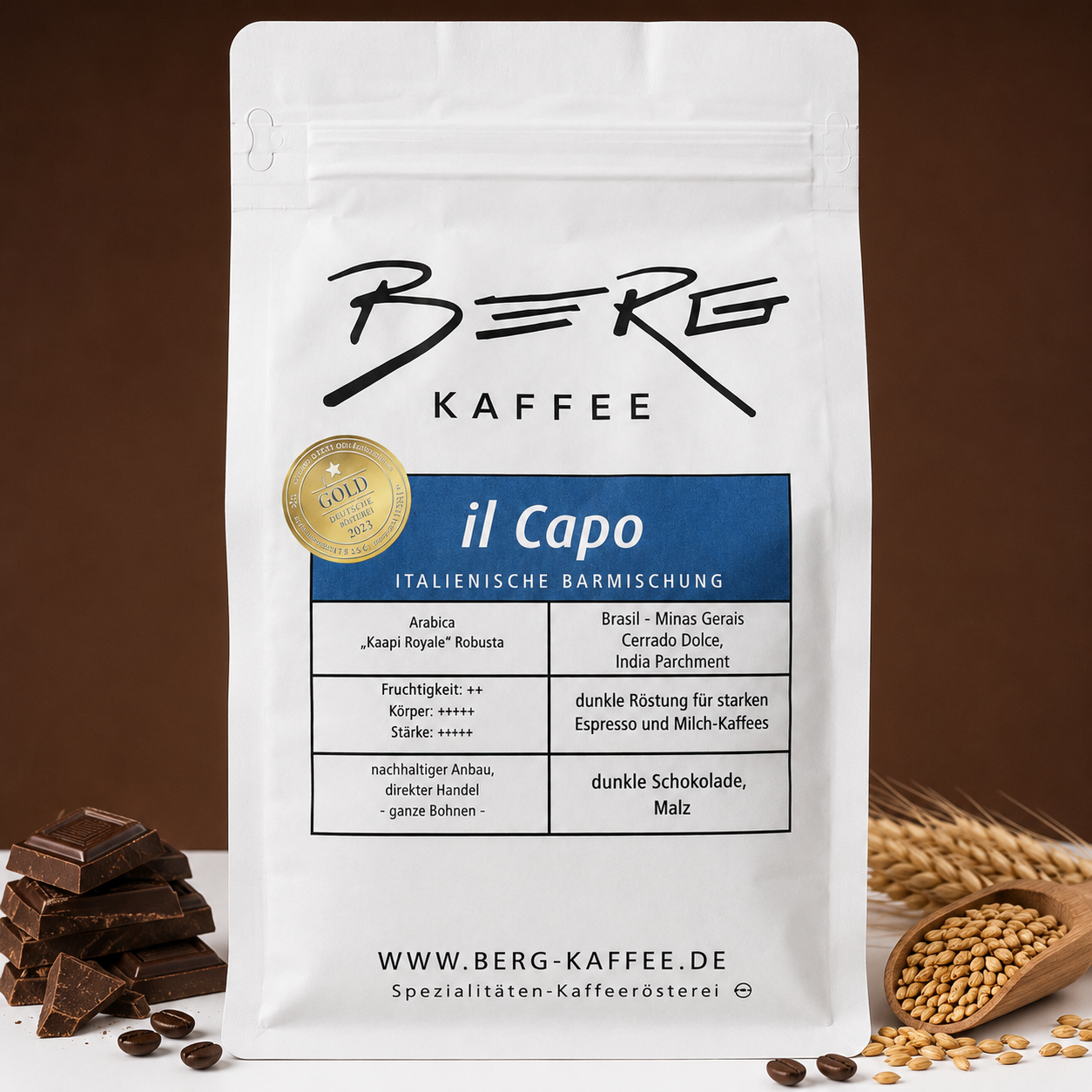 Espresso Blend - il Capo, Brasilien Indien, kräftig, Kakao & Malz